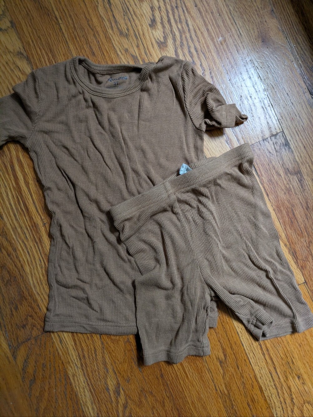 Avauma  Ribbed Knit Two-Piece Set - Tan 3t Sensory Friendly Super Comfy
